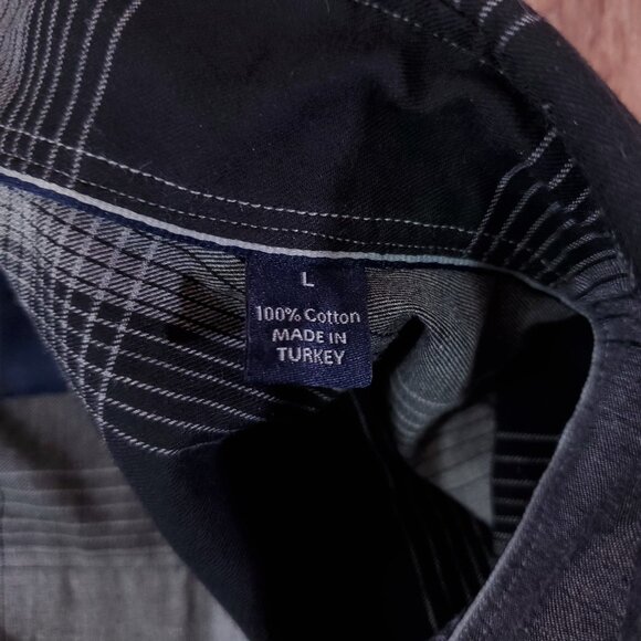 Calder Carmel Limited Edition 1/70 Mens Large Gray Black Windowpane Plaid Shirt - Picture 10 of 13